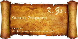 Kocsis Zsigmond névjegykártya