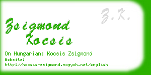 zsigmond kocsis business card